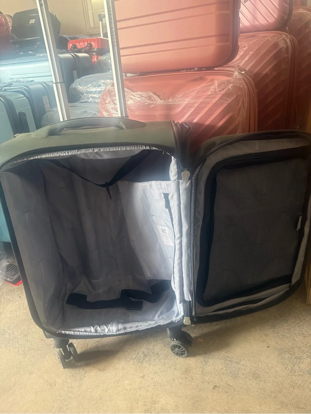 Delsey dark Green  waterproof Carry-On Luggage